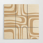 Palm Springs Midcentury Modern Abstract Pattern in Natural Wood Beige Wood Wall Art Gallery Image 1