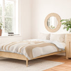 Palm Springs Midcentury Modern Abstract Pattern in Natural Wood Beige Duvet Cover Gallery Image 2
