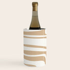 Palm Springs Midcentury Modern Abstract Pattern in Natural Wood Beige Wine Chiller Gallery Image 2