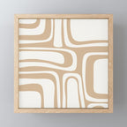 Palm Springs Midcentury Modern Abstract Pattern in Natural Wood Beige Mini Art Print Gallery Image 1
