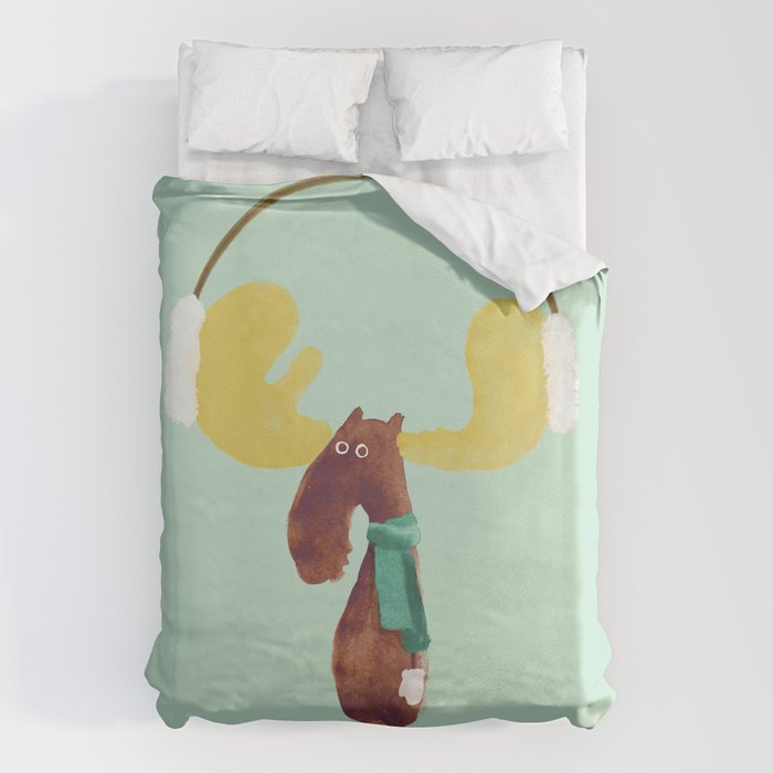 This moose is ready for winter Duvet Cover Gallery Image 6