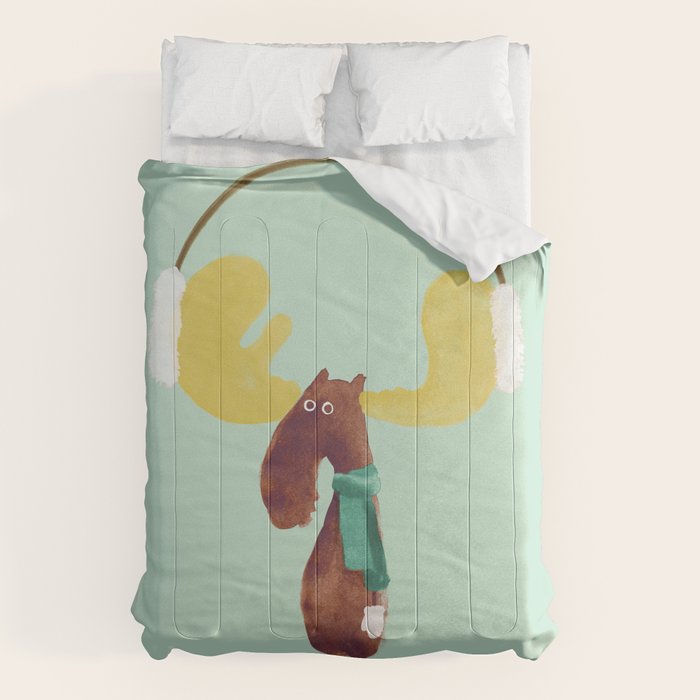This moose is ready for winter Comforter Gallery Image 6