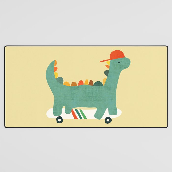 Dinosaur on retro skateboard Desk Mat Gallery Image 3