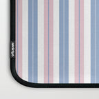 Cottage Stripes Double Stripe Pattern in Pastel Blue Pink White Laptop Sleeve Gallery Image 3