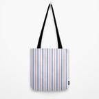 Cottage Stripes Double Stripe Pattern in Pastel Blue Pink White Tote Bag Gallery Image 2