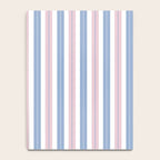 Cottage Stripes Double Stripe Pattern in Pastel Blue Pink White Notebook Gallery Image 4