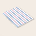 Cottage Stripes Double Stripe Pattern in Pastel Blue Pink White Notebook Gallery Image 3