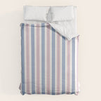 Cottage Stripes Double Stripe Pattern in Pastel Blue Pink White Duvet Cover Gallery Image 6