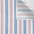 Cottage Stripes Double Stripe Pattern in Pastel Blue Pink White Wall Tapestry Gallery Image 3