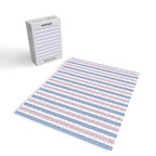 Cottage Stripes Double Stripe Pattern in Pastel Blue Pink White Jigsaw Puzzle Gallery Image 2