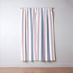 Cottage Stripes Double Stripe Pattern in Pastel Blue Pink White Window Curtain Gallery Image 3