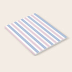Cottage Stripes Double Stripe Pattern in Pastel Blue Pink White Notebook Gallery Image 2