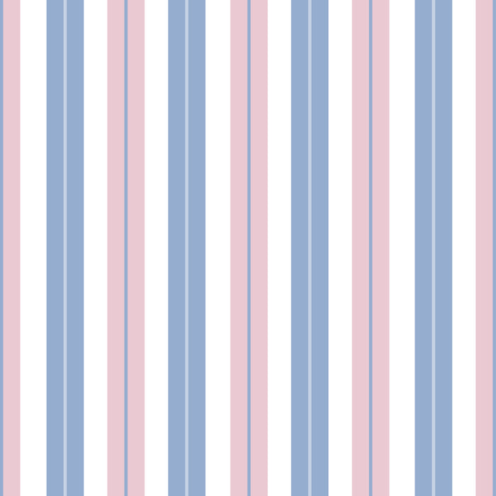 Cottage Stripes Double Stripe Pattern in Pastel Blue Pink White Coffee Mug Gallery Image 2
