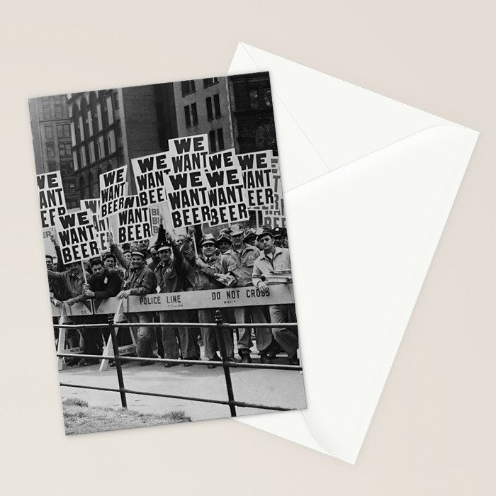 We want beer prohibition 18th amendment voldstad act protest drinking alcoholic beverages vintage photograph - photography - photographs  Stationery Card Gallery Image 2