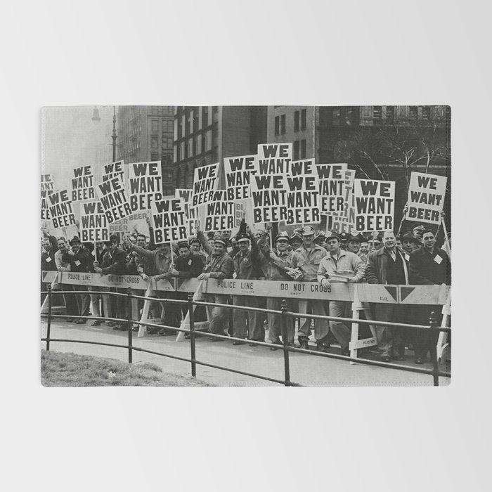 We want beer prohibition 18th amendment voldstad act protest drinking alcoholic beverages vintage photograph - photography - photographs  Rug Gallery Image 2