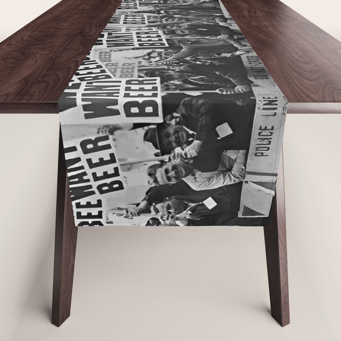 We want beer prohibition 18th amendment voldstad act protest drinking alcoholic beverages vintage photograph - photography - photographs  Table Runner Gallery Image 1