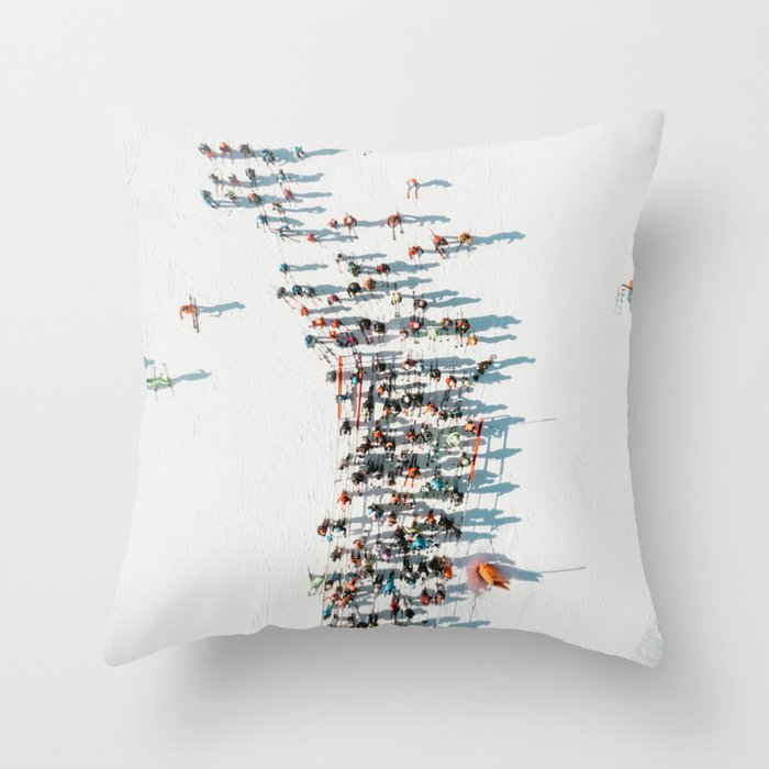 Aerial shot of ski resort Throw Pillow Gallery Image 6