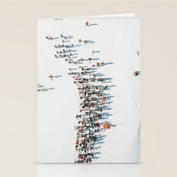 Aerial shot of ski resort Stationery Card Gallery Image 1
