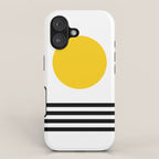 Midcentury Yellow Minimalist Sunset With Black Stripes iPhone Case Gallery Image 1