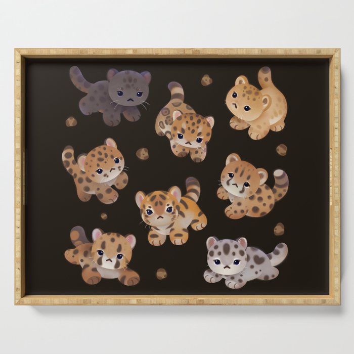 The year of big cat cubs - dark Serving Tray Gallery Image 1