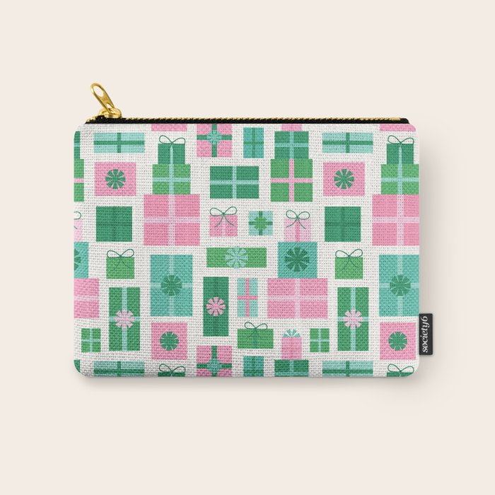 Oh What Fun - Pink and Green Carry All Pouch Gallery Image 1