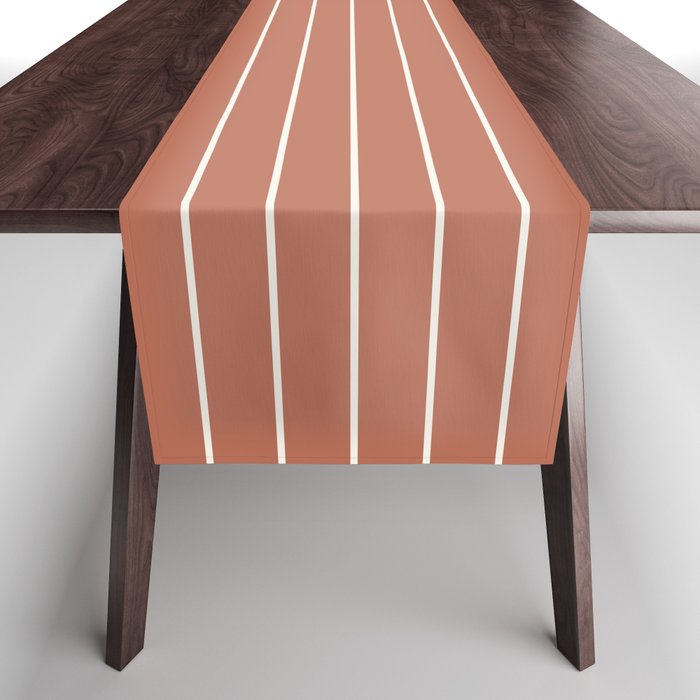 Minimal Arch LI Coral Red Modern Geometric Lines Table Runner Gallery Image 1