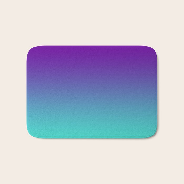 Violet Purple and Turquoise Ombre Bath Mat Gallery Image 1
