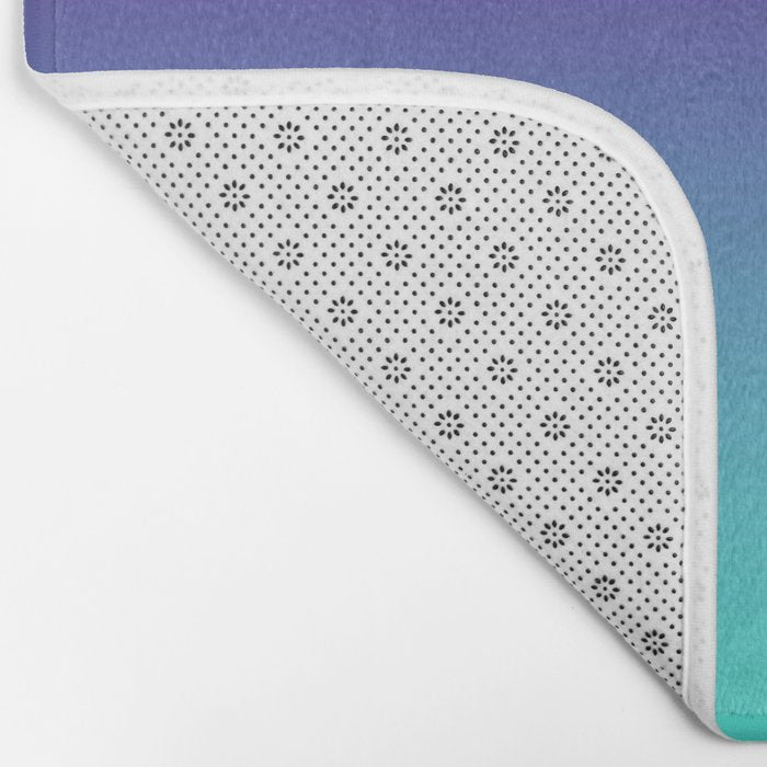 Violet Purple and Turquoise Ombre Bath Mat Gallery Image 2