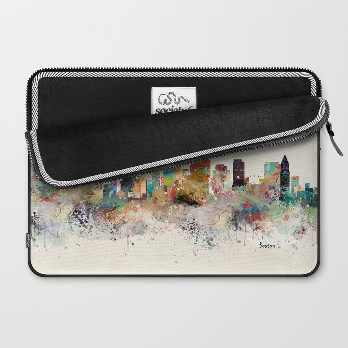 boston city skyline Laptop Sleeve Gallery Image 2
