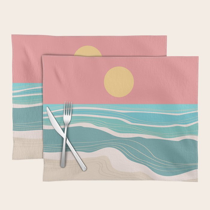 Crashing wave on sunny bay Placemat Gallery Image 1