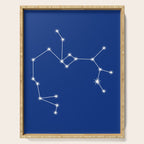 Sagittarius Zodiac Star Constellation Line Art Dark Blue Serving Tray Gallery Image 1