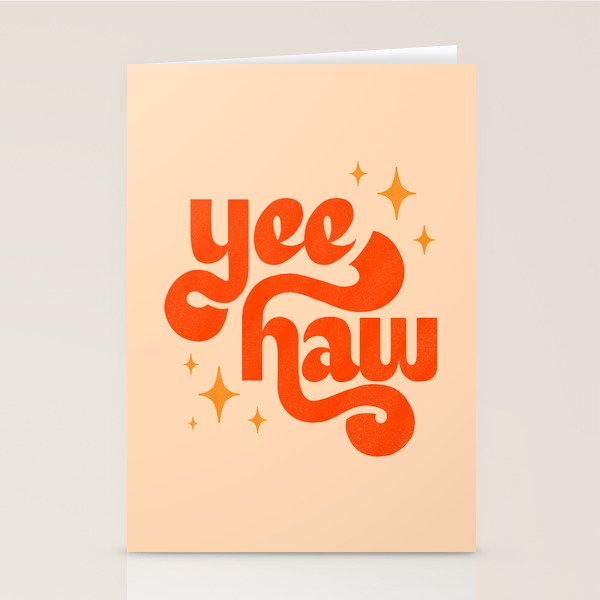 Yee Haw - Orange on Cream Stationery Card Gallery Image 2