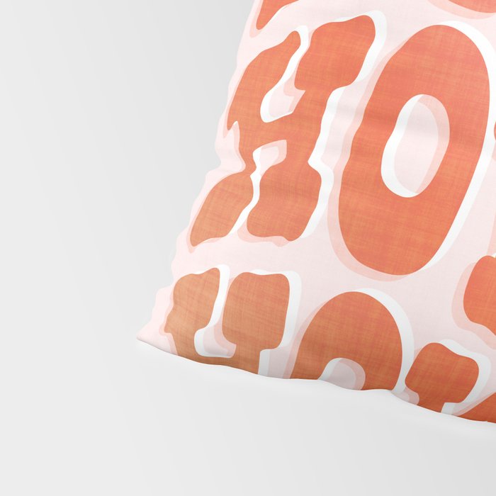 Typographic Howdy Repeat - Pastel Peachy Pink Pillow Sham Gallery Image 4