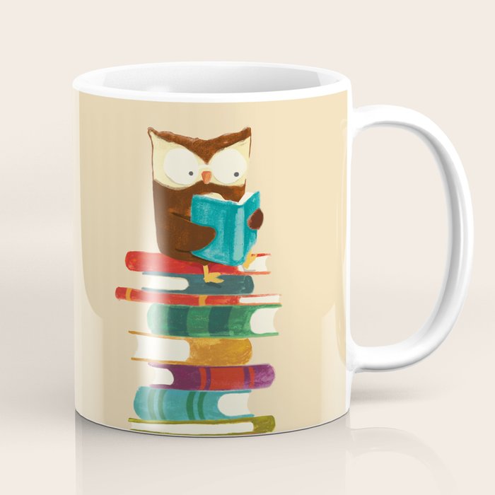 Owl Reading Rainbow Coffee Mug Gallery Image 1
