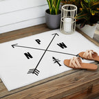 PNW Pacific Northwest Compass - Black and White Forest Outdoor Rug Gallery Image 2