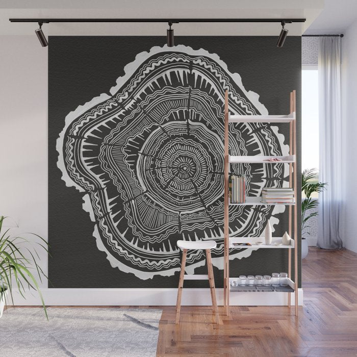 Growth Rings - 65 Years - Black Wall Mural Gallery Image 1