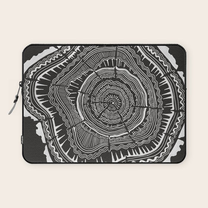 Growth Rings - 65 Years - Black Laptop Sleeve Gallery Image 1