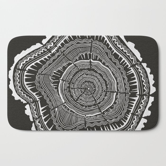 Growth Rings - 65 Years - Black Bath Mat Gallery Image 2