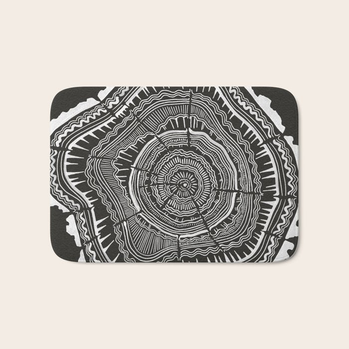 Growth Rings - 65 Years - Black Bath Mat Gallery Image 1