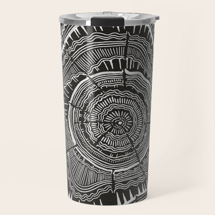 Growth Rings - 65 Years - Black Travel Mug Gallery Image 1