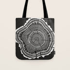 Growth Rings - 65 Years - Black Tote Bag Gallery Image 1