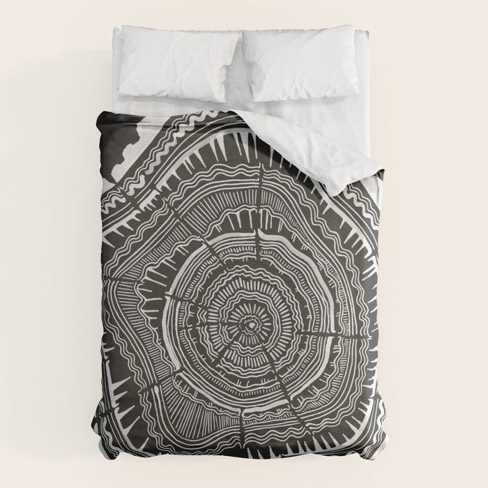 Growth Rings - 65 Years - Black Duvet Cover Gallery Image 1