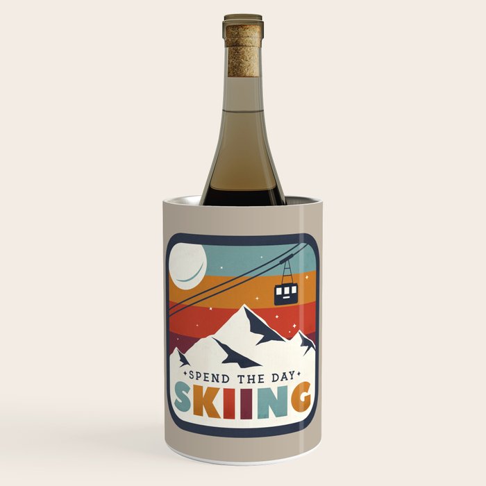 Spend The Day Skiing-Ski Badge Wine Chiller Gallery Image 1