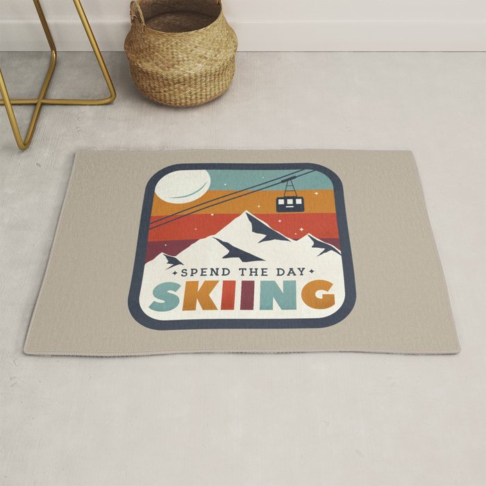 Spend The Day Skiing-Ski Badge Rug Gallery Image 1