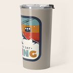 Spend The Day Skiing-Ski Badge Travel Mug Gallery Image 2