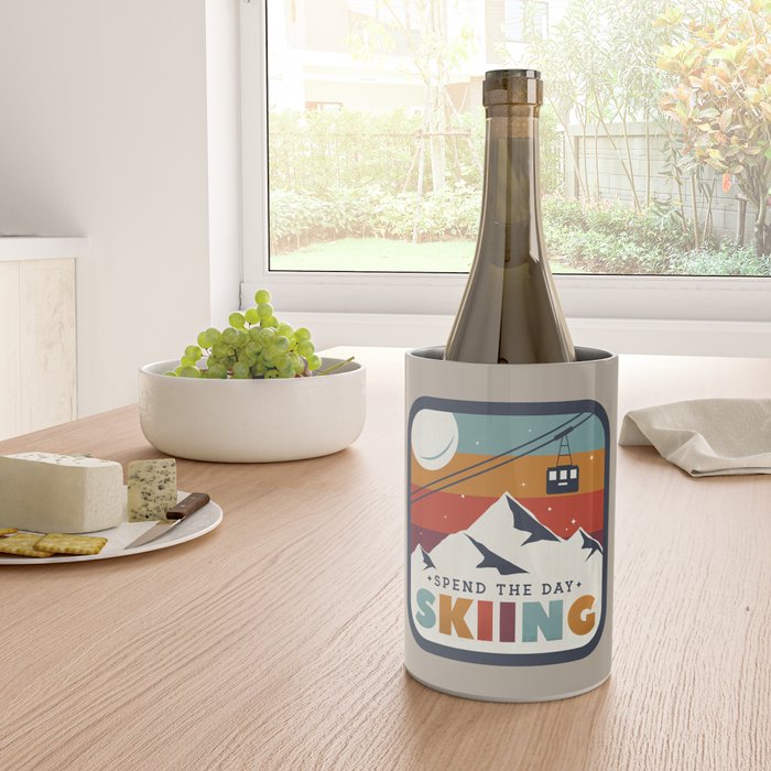 Spend The Day Skiing-Ski Badge Wine Chiller Gallery Image 4