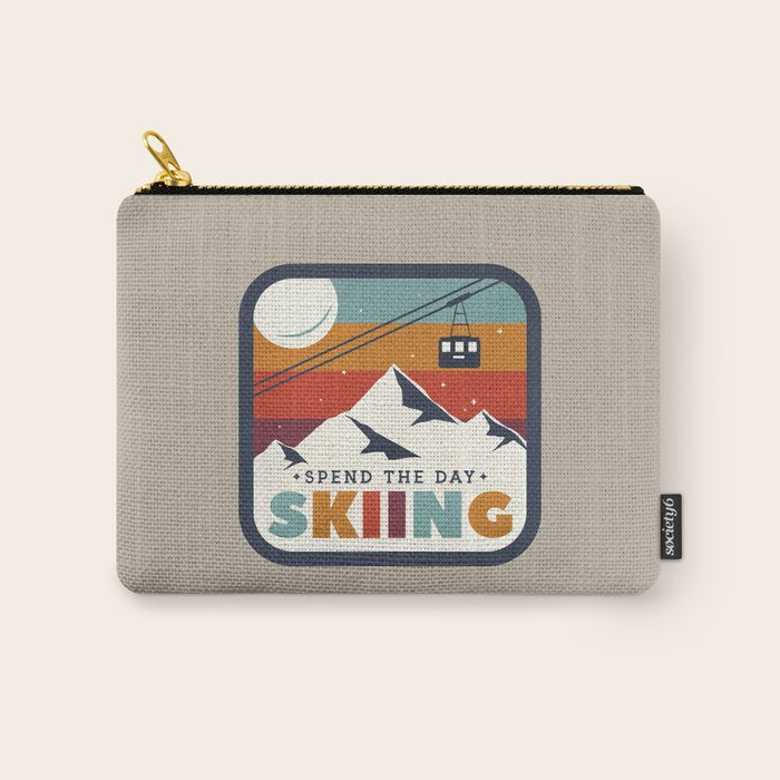 Spend The Day Skiing-Ski Badge Carry All Pouch Gallery Image 1