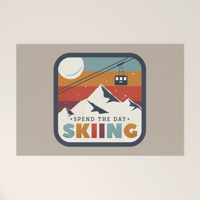 Spend The Day Skiing-Ski Badge Welcome Mat Gallery Image 1