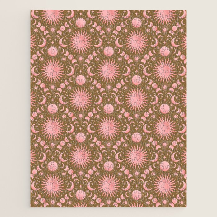 Dusty Pink Boho Celestial Jigsaw Puzzle Gallery Image 1
