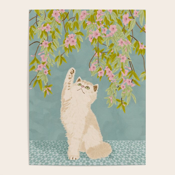 Curious Kitten in Bloom Poster Gallery Image 1